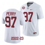 Men's Alabama Crimson Tide #97 Khurtiss Perry 2022-23 White NCAA College Football Jersey 2403KCGJ8